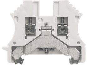 Protective conductor terminal, screw connection, 0.5-2.5 mm², 2 pole, 10 A, 8 kV, white, 1010010000