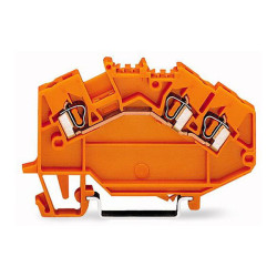 WAGO 780-654 3-conductor Through Terminal Block Orange