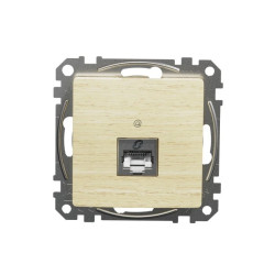 Gniazdo komputerowe RJ45 kat. 6 STP, brzoza, efekt drewna, Sedna Design i Elements SDD180461S