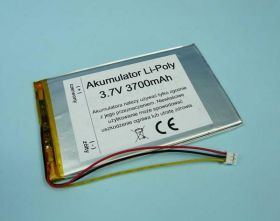 3700mAh 3,7V Li-PO 3-PIN 124x77x3mm