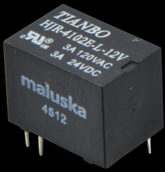 HJR4102E-L-12VDC-S-Z Miniature relay, 1 changeover contact, 3 A, sealed, 12 V