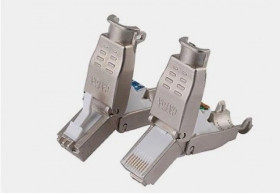 Wtyk modularny przemysłowy RJ-45 8p8c kat.6 ekranowany beznarzędziowy do skrętki FTP / STP / SFTP 24658