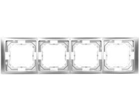 Simon Basic Neos Ramka poczwórna srebrny matowy BMRC4/43
