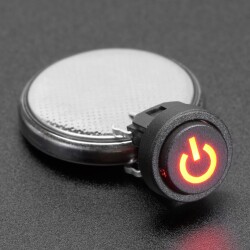 Mini Illuminated Momentary Pushbutton - Red Power Symbol