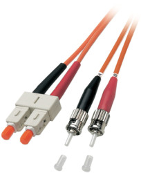 Duplex-jumper, ST to SC duplex, 25 m, OM2, multimode 50/125 µm, O6353.25