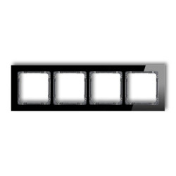 DECO Ramka poczwórna - efekt szkła (ramka: czarna spód: grafitowy) czarny 12-11-DRS-4