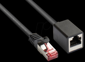 8063VR-020S Patch cable extension, cat. 6, black, 2.0 m