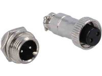 XMIC2P-KPL Złącze mikrofonowe mini komplet (żeńskie na kabel + męskie na panel) 2 pin