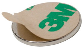 Magnes neodymowy, typ: Dysk, siła pociągowa: 0.5kg, mocowanie: Samoprzylepny, dł.: 1mm, gr.: 1mm