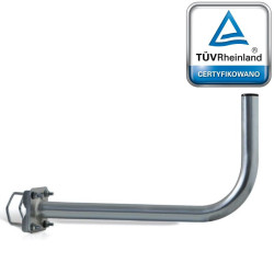 Uchwyt ant. balkon UBC-38/600-H Gięty, balkownowy z płytką czołową CORAB