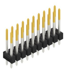 Pin header, 20 pole, pitch 2.54 mm, straight, black, 10055381