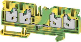 Protective conductor terminal, snap-in, 0.75-4.0 mm², 4 pole, 8 kV, green/yellow, 2874900000