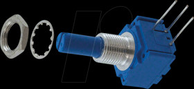 93A1A-B28-A15L Rotary Potentiometer, 10 kOhm, linear, 6.35 mm