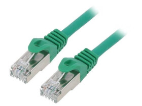 Patch cord S/FTP, Cat 6a, wtyk RJ45 z obu stron, linka, Cu, 1m PP6A-LSZHCU-G-1M