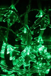 Komplet choinkowy LED 10L z ozdobami na baterie przeźroczysty przewód 0,3m płatek śniegu/ choinka/ gwiazda 10-012