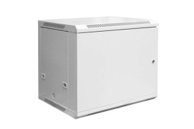 Szafa krosowa wisząca niedzielona 19 cali 12U 600x660x712 szara drzwi blacha DN-W19 12U/600/MD