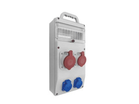 Rozdzielnica budowlana RB 10M gniazda 1x32A/5 1x16A/5 3x250V IP44 R-BOX SLIM B.SLIM-10S-7BR PAWBOL