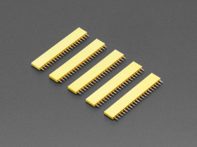 Adafruit 20-pin 0.1" Female Header - Yellow - 5 pack