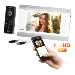 Zestaw wideo domofonowy VIFIS Full HD, bezsłuchawkowy, monitor 7 LCD, menu OSD, kamera Full HD 1080P, z szyfratorem,VDP-61FHD/W