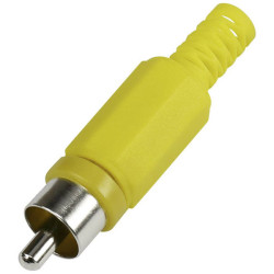 TruComponents 202592 RCA connector Plug, straight,Pins:2 Yellow