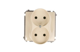 Simon Basic Gniazdo podwójne b/u 16A IP20 beżowe BMG2M.01/12