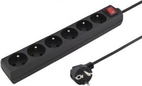 Listwa antyprzepiÄciowa 6 gniazd 5.0m czarna