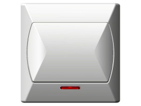 AKCENT Wyłącznik pojedynczy podświetlany biały ŁP-1AS/00 OSPEL