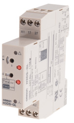 Timer Relay Szyna DIN 24 → 230 V ac, 24 → 48V dc 2-stykowy Omron DPDT 0.1 → 120s H3DS