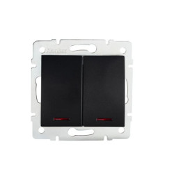 LOGI czarny łącz świecznikowy+ LED MowIon 02-1120