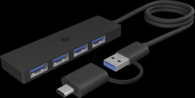 IB-HUB1424-C3 USB 3.0 4-port hub, 4x A, USB-A/C connection cable