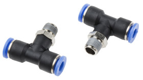 Złączka pneumatyczna Wciskane 6 mm Wciskane 6 mm RS PRO Adapter gwintowany teowy R 1/8 męskie