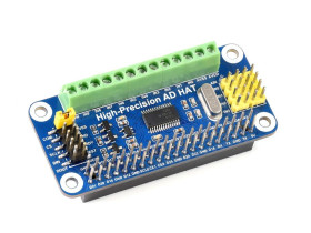 Waveshare High-Precision AD HAT For Raspberry Pi, ADS1263 10-Ch 32-Bit ADC