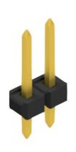 Pin header, 2 pole, pitch 2.54 mm, straight, black, 10058335