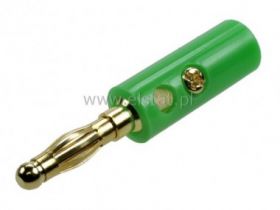 Wtyk banan skręcany super złoty zielony