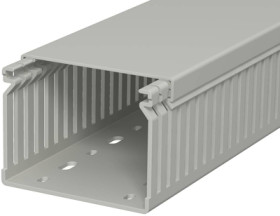 Wiring duct, (L x W x H) 2000 x 80 x 60 mm, PVC, stone gray, 6178035