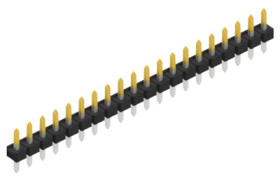 Pin header, 20 pole, pitch 2.54 mm, straight, black, 10058261