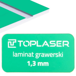 Laminat grawerski 1,3mm zielono/biały 802 formatka 300x200mm 30x20cm do obróbki laserowej