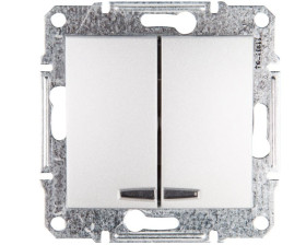 Sedna Łącznik świecznikowy 10AX z podświetleniem LED aluminium IP20 SDN0300360