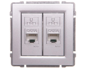KOS66 Gniazdo komputerowe podwójne 2xRJ45 kat.5e nieekranowane aluminium 664067