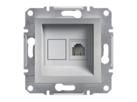 ASFORA Gniazdo telefoniczne 1xRJ11 aluminium EPH4100161 SCHNEIDER ELECTRIC