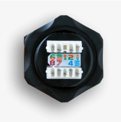 Gniazdo przemysłowe STP RJ45 kat. 6 keystone (110) czarne