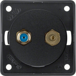 Integro Flow Gniazdo antenowe Radio/SAT z obudową nieekranowaną czarny mat 9456005