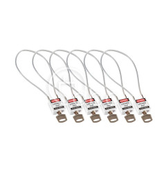 Kłódka bezpieczeństwa LOTO z linką (400 mm), biała (6 szt.), 195957