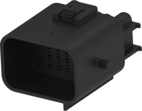 Plug, unequipped, 20 pole, straight, 4 rows, black, 936780-2