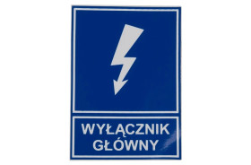 Tabliczka /znak informacyjny/ TZI 52X74S /WYŁĄCZNIK GŁÓWNY/ E04TZ-01041110200 /10szt./
