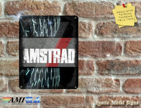 Classic AMSTRAD Logo Tron - Rustic - Metal Sign