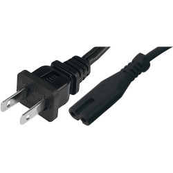 HAWA 1008267 Cable 1.80m BlaC.K 2x18AWG NEMA 1-15P to C7 105&#xB0;C Plug
