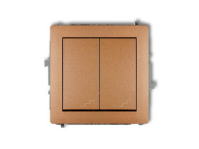 DECO Wyłącznik schodowy podwójny złoty metalik 8DWP-33 KARLIK