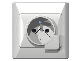 AKCENT Gniazdo pojedyncze z uziemieniem z wyrzutnikiem wtyczki białe GP-1AZW/00 OSPEL