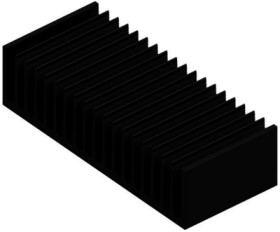 Extruded heatsink, (L x W x H) 100 x 235 x 60 mm, 0.78 to 0.25 K/W, black anodized, 10021605